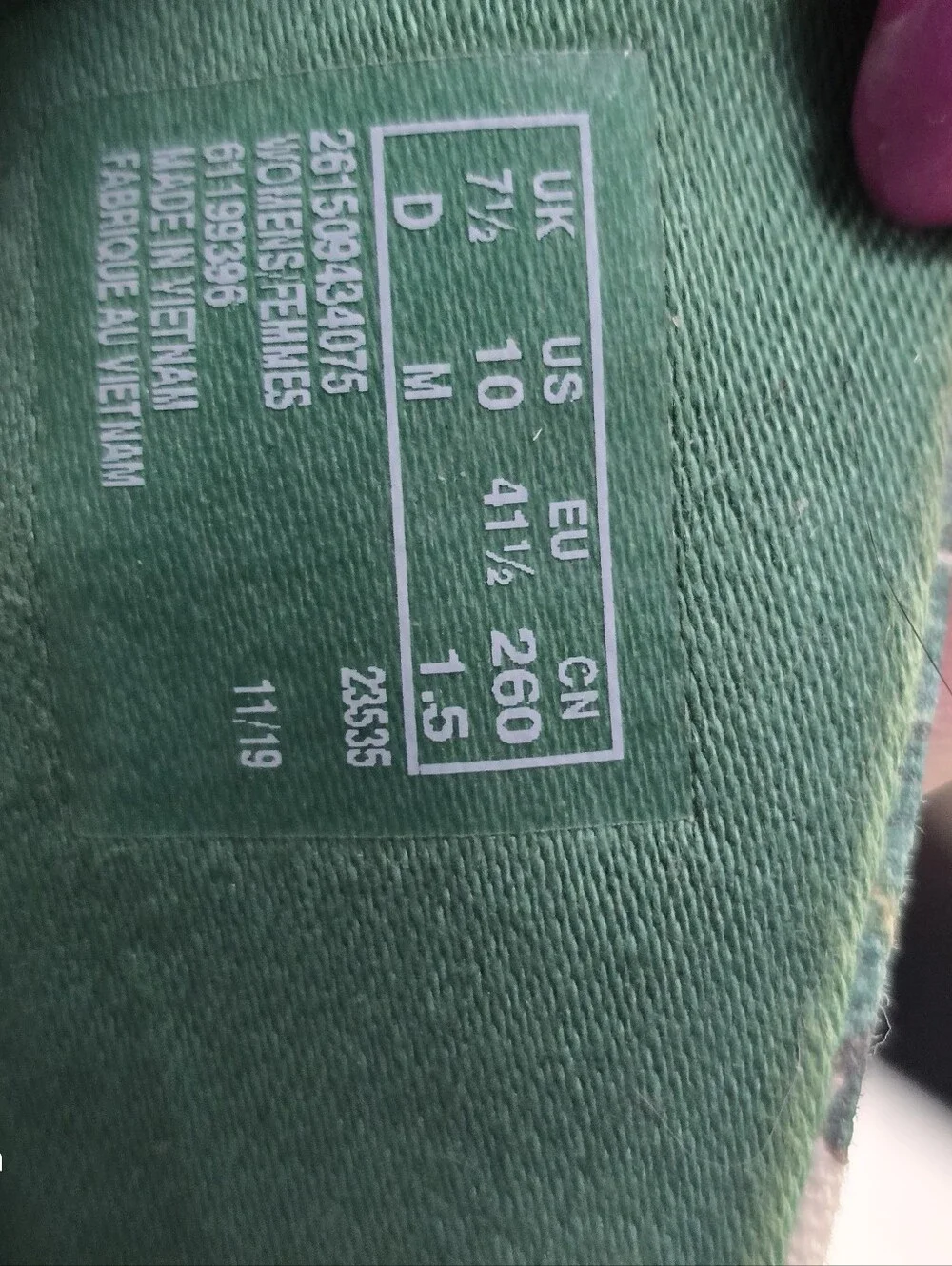 Clarks Cloudsteppers Womens Canvas Slip-on Shoes Palm Leave Step Glow Jade Sz 10 - Picture 12 of 12